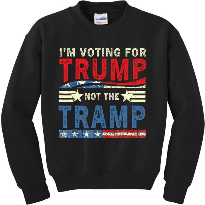 IM Voting For Trump Not The Tramp Trump Vance 2024 Kids Sweatshirt