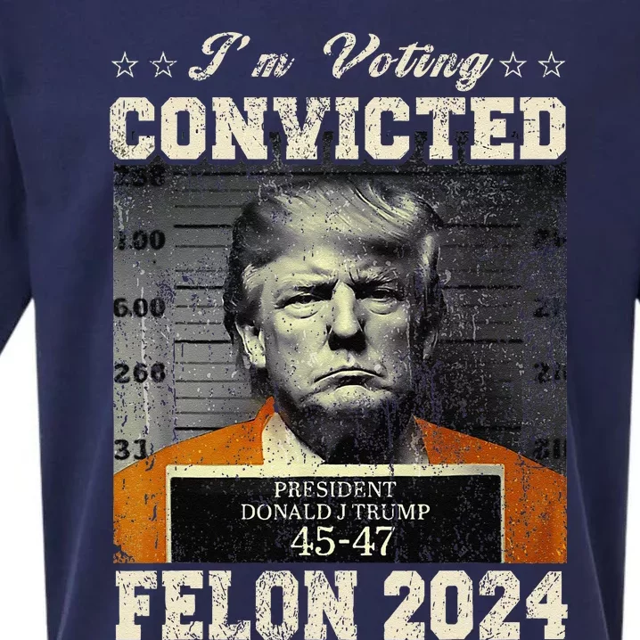 IM Voting For The Convicted Fellon 2024 Us Flag Protrump Sueded Cloud Jersey T-Shirt