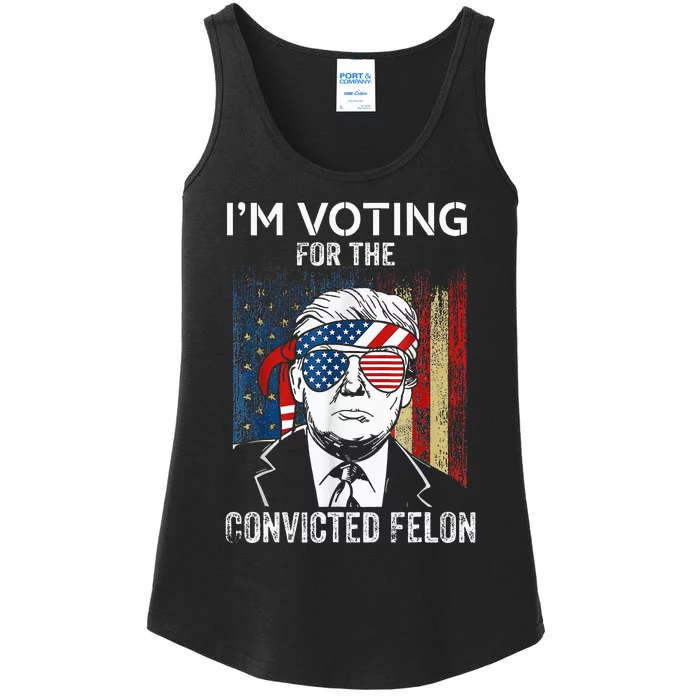 IM Voting For The Convicted Felon Funny Trump 2024 Ladies Essential Tank