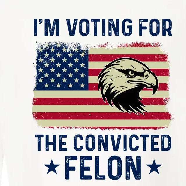 Im Voting For The Convicted Felon Usa Eagle Cropped Pullover Crew