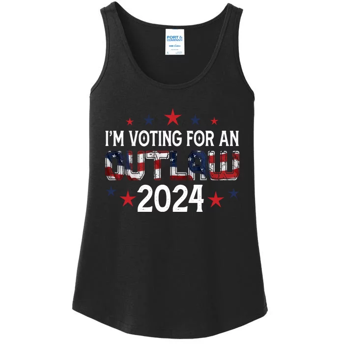 Im Voting For The Outlaw 2024 American Western Republican Party Ladies Essential Tank