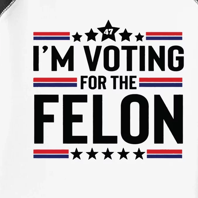 Im Voting For The Felon Trump 2024 Funny Trump Infant Baby Jersey Bodysuit