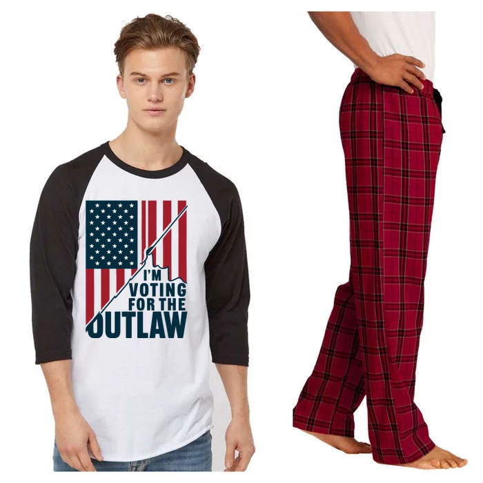 IM Voting For The Outlaw Patriotic Graphic Raglan Sleeve Pajama Set