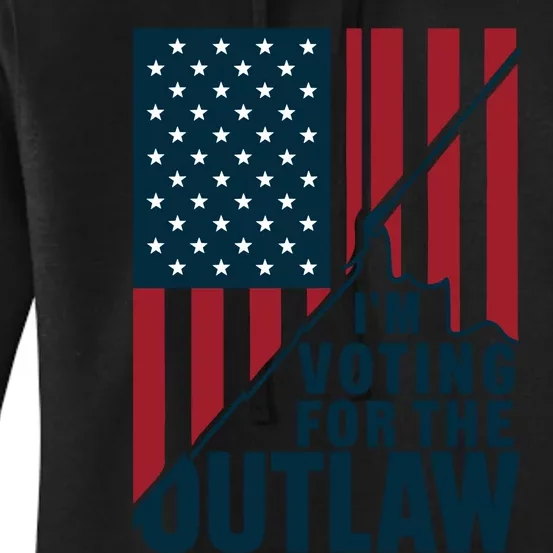 IM Voting For The Outlaw Patriotic Graphic Women's Pullover Hoodie