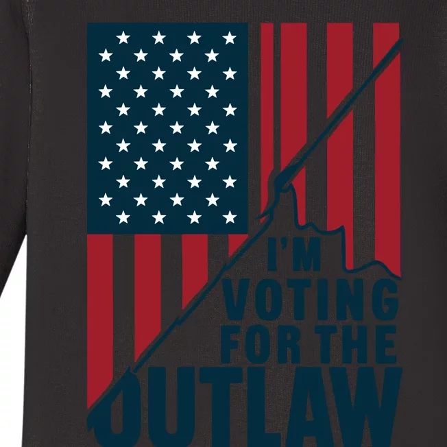 IM Voting For The Outlaw Patriotic Graphic Baby Long Sleeve Bodysuit