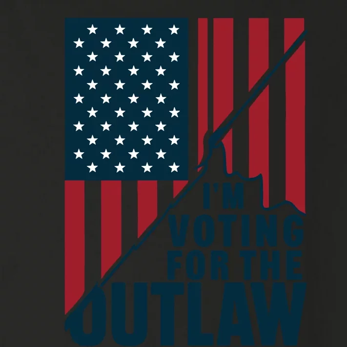 IM Voting For The Outlaw Patriotic Graphic Toddler Long Sleeve Shirt