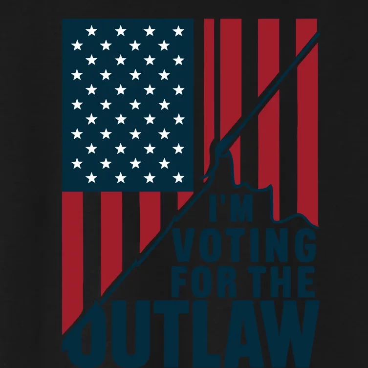 IM Voting For The Outlaw Patriotic Graphic Women's Crop Top Tee