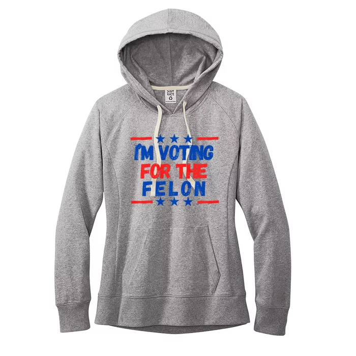 IM Voting For The Felon 2024 Trump Convict 34 Counts Usa Women's Fleece Hoodie