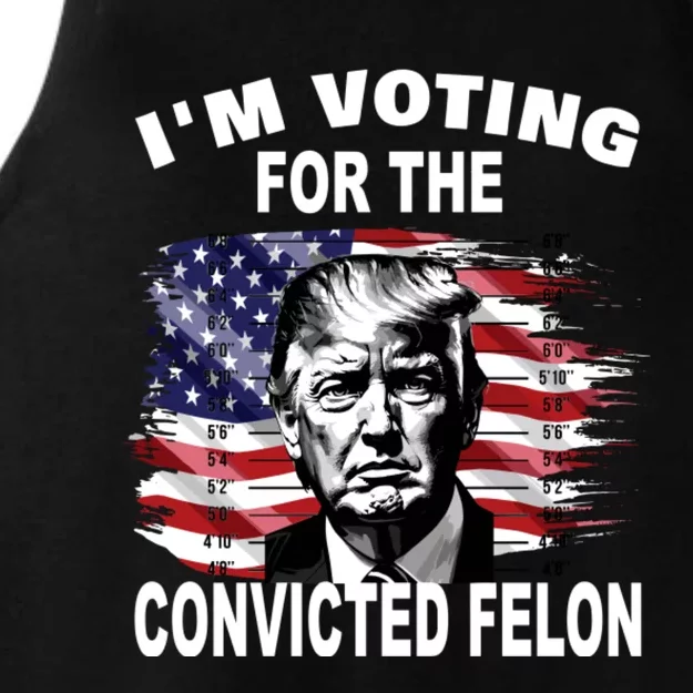 Im Voting For The Convicted Felon 2024 Funny Ladies Tri-Blend Wicking Tank