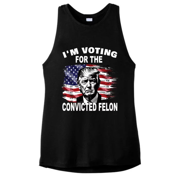 Im Voting For The Convicted Felon 2024 Funny Ladies Tri-Blend Wicking Tank