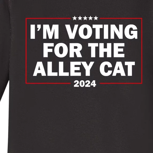 IM Voting For The Alley Cat 2024 Baby Long Sleeve Bodysuit