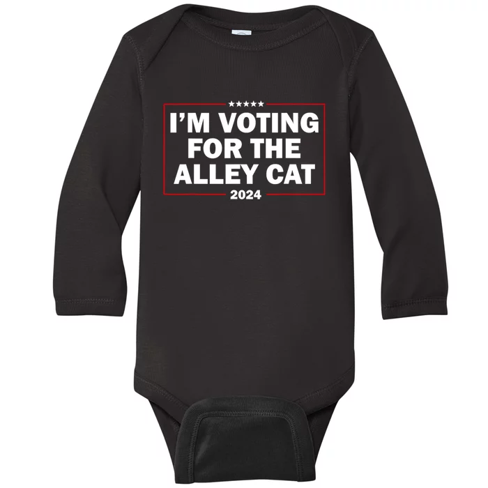 IM Voting For The Alley Cat 2024 Baby Long Sleeve Bodysuit