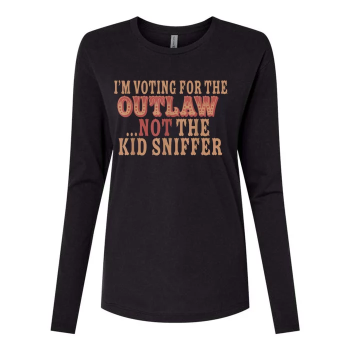 Im Voting For The Outlaw Not The Ki D Sniffer Womens Cotton Relaxed Long Sleeve T-Shirt