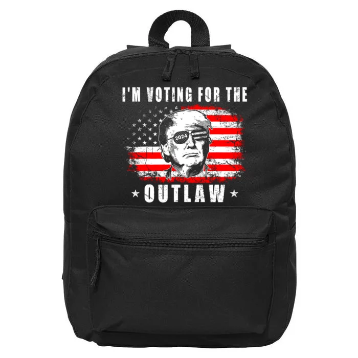 IM Voting For The Outlaw 2024 Funny Trump 16 in Basic Backpack