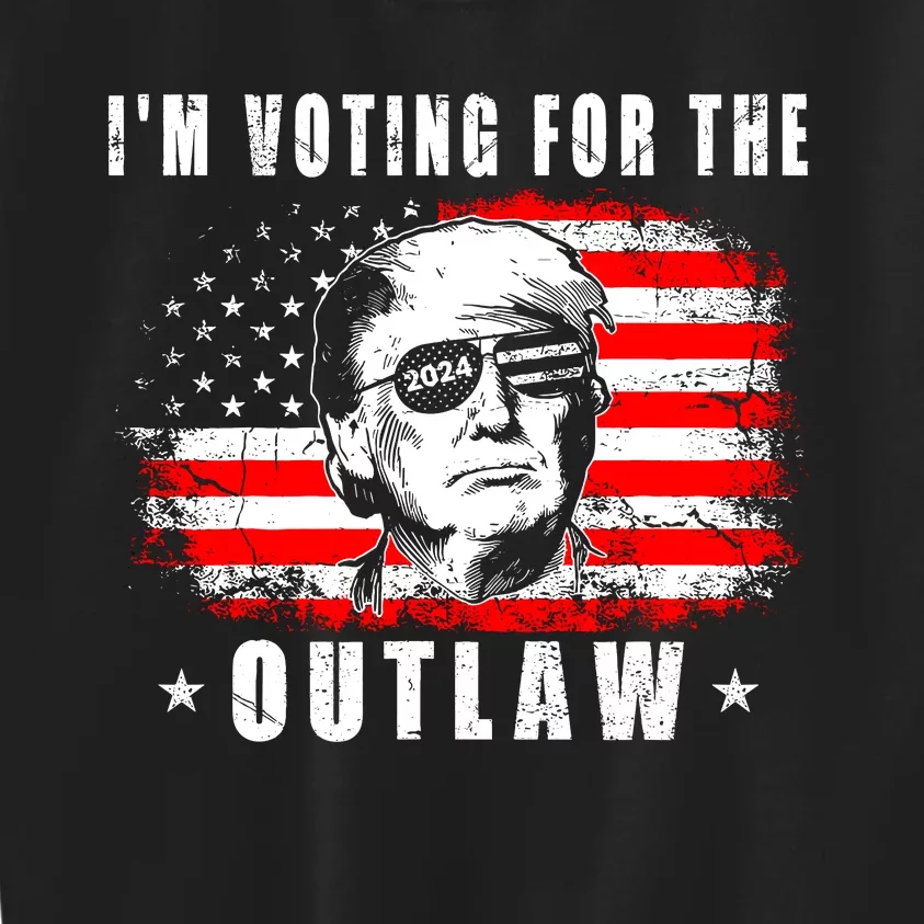 IM Voting For The Outlaw 2024 Funny Trump Kids Sweatshirt