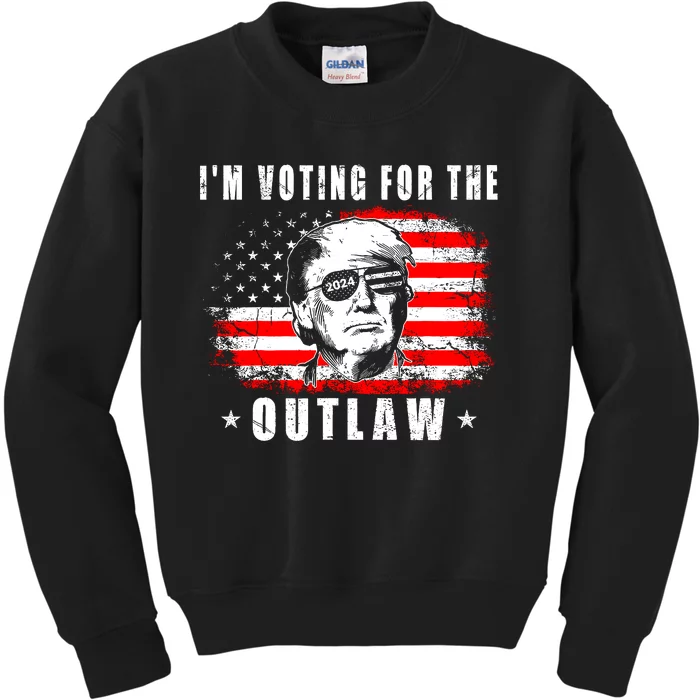 IM Voting For The Outlaw 2024 Funny Trump Kids Sweatshirt