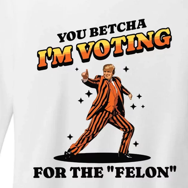 IM Voting For The Felon Trump 2024 Womens CVC Long Sleeve Shirt