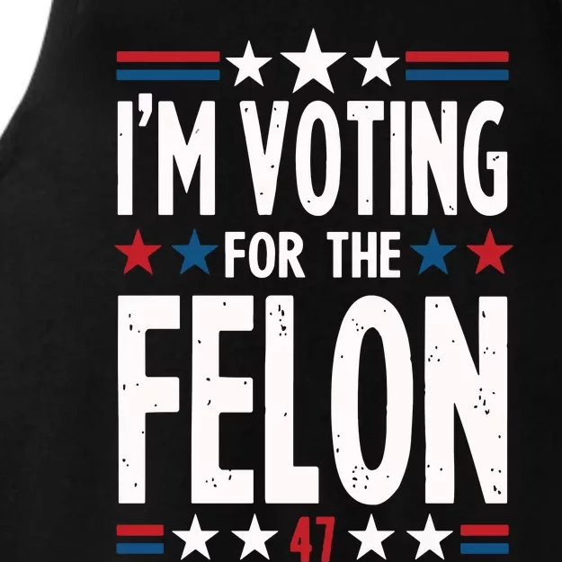 IM Voting For The Felon Trump For President 2024 Ladies Tri-Blend Wicking Tank