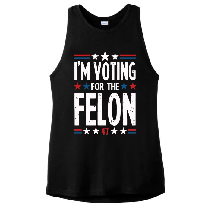 IM Voting For The Felon Trump For President 2024 Ladies Tri-Blend Wicking Tank