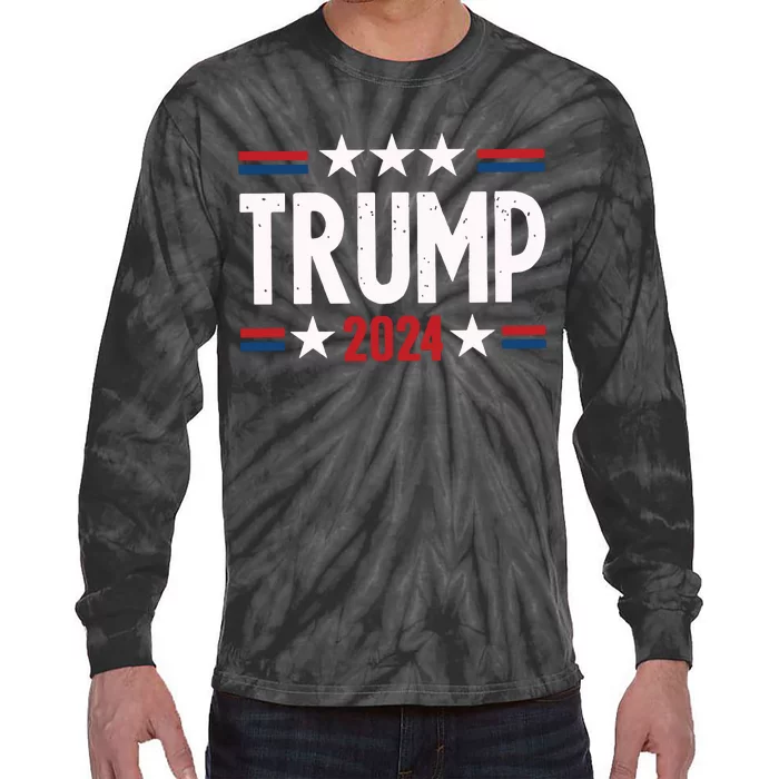 Im Voting For The Felon Trump For President 2024 Tie-Dye Long Sleeve Shirt