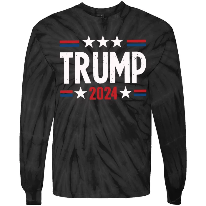 Im Voting For The Felon Trump For President 2024 Tie-Dye Long Sleeve Shirt