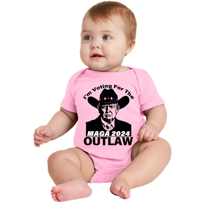 IM Voting For The Outlaw 2024 Funny Trump Baby Bodysuit