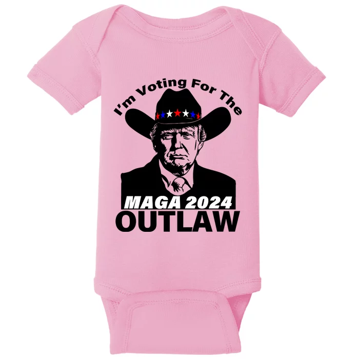 IM Voting For The Outlaw 2024 Funny Trump Baby Bodysuit