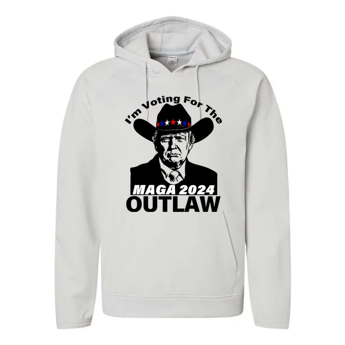 IM Voting For The Outlaw 2024 Funny Trump Performance Fleece Hoodie