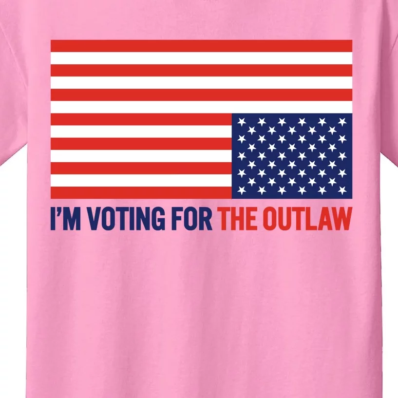 IM Voting For The Outlaw 2024 Funny Trump Kids T-Shirt