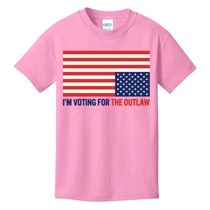 IM Voting For The Outlaw 2024 Funny Trump Kids T-Shirt