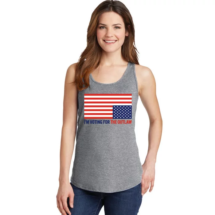 IM Voting For The Outlaw 2024 Funny Trump Ladies Essential Tank