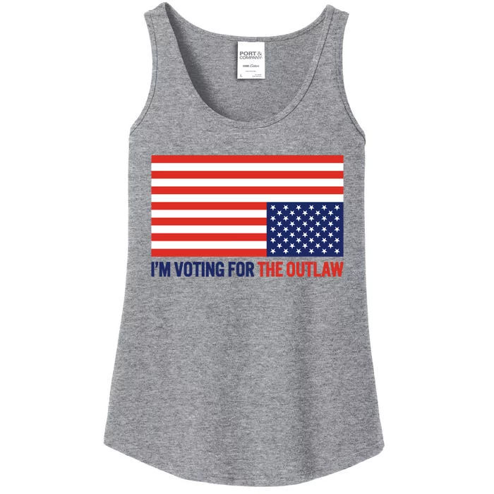 IM Voting For The Outlaw 2024 Funny Trump Ladies Essential Tank