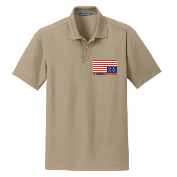 IM Voting For The Outlaw 2024 Funny Trump Dry Zone Grid Performance Polo