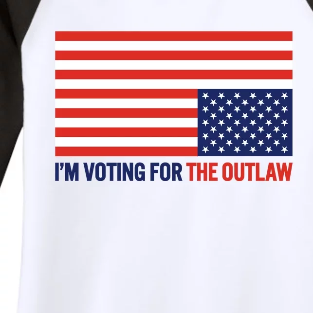 IM Voting For The Outlaw 2024 Funny Trump Women's Tri-Blend 3/4-Sleeve Raglan Shirt