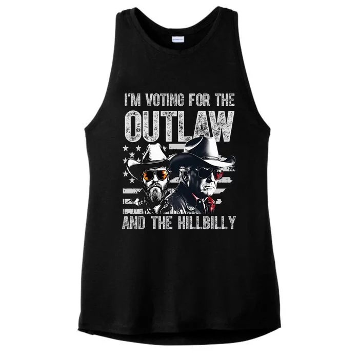 IM Voting For The Outlaw And The Hillbilly Trump Vance 2024 Vintage Ladies Tri-Blend Wicking Tank