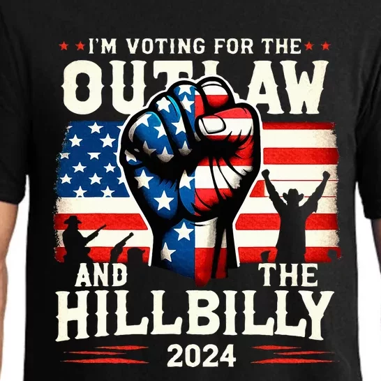 IM Voting For The Outlaw And The Hillbilly 2024 Us Flag Pajama Set