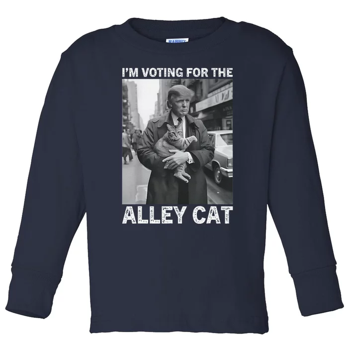 IM Voting For The Alley Cat Biden Trump Election Debate 24 Toddler Long Sleeve Shirt