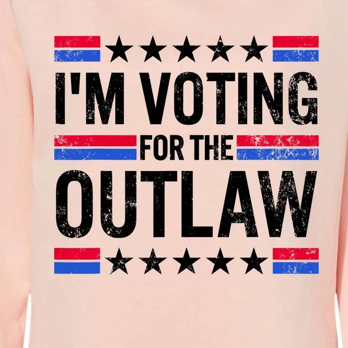 IM Voting For The Outlaw Funny Trump Womens California Wash Sweatshirt