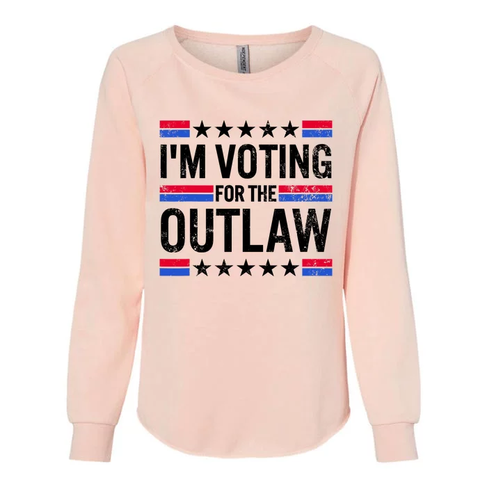 IM Voting For The Outlaw Funny Trump Womens California Wash Sweatshirt