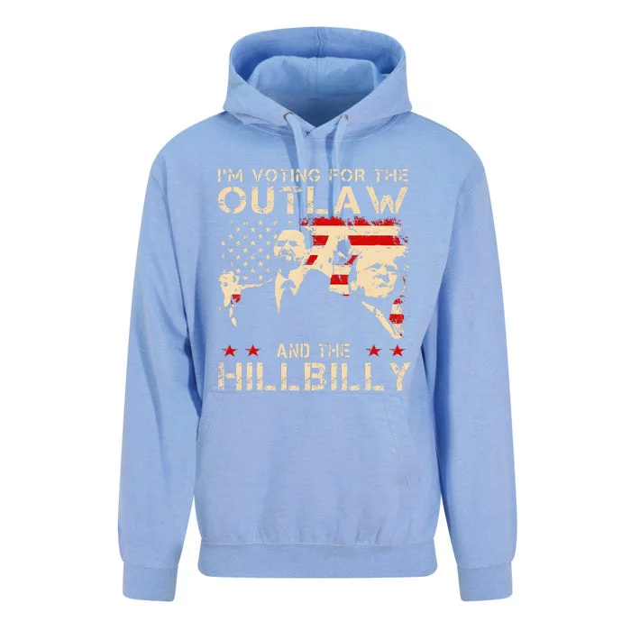 IM Voting For The Outlaw And The Hillbilly Trump Vance 2024 Unisex Surf Hoodie