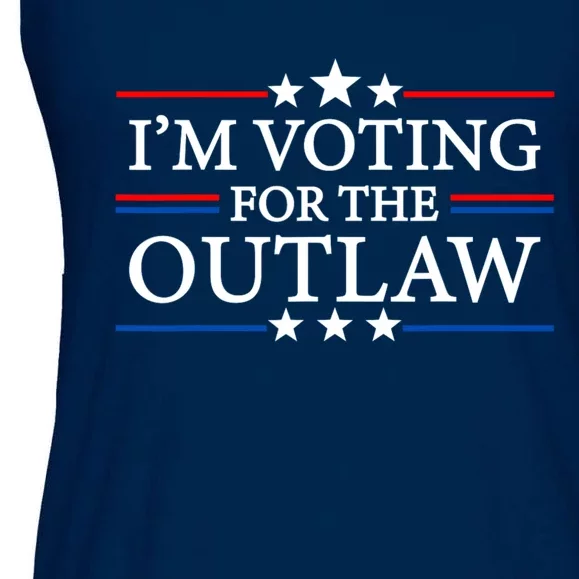 IM Voting For The Outlaw Wanted For President Trump 2024 Ladies Essential Flowy Tank