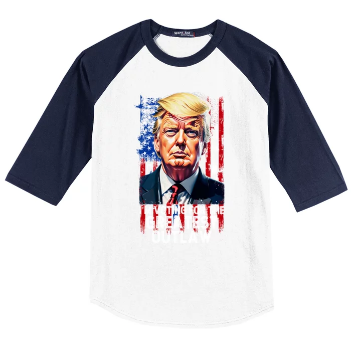 IM Voting For President Trump Greatest Outlaw Merica Gift Baseball Sleeve Shirt