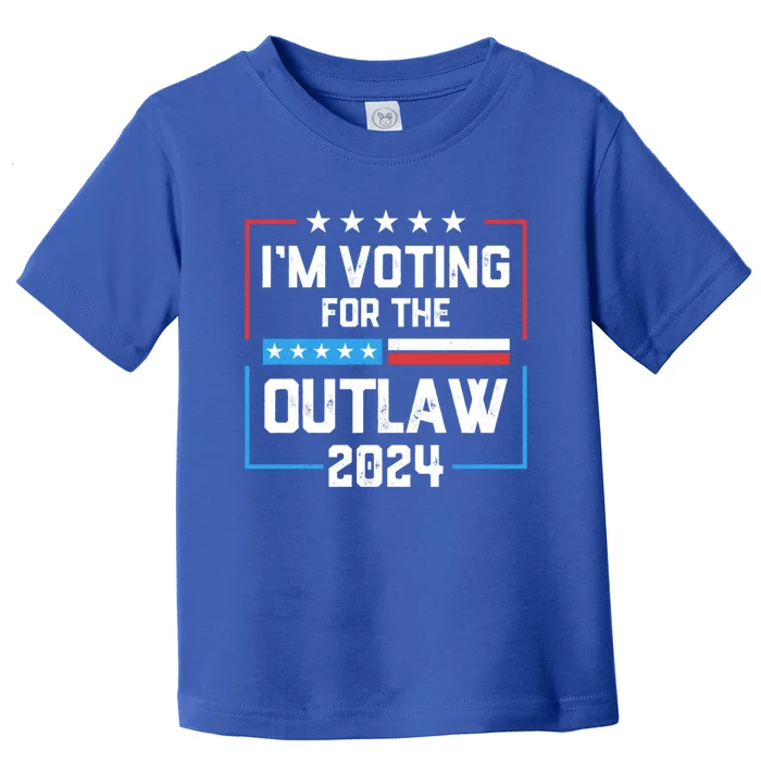 IM Voting For The Outlaw Maga Donald Trump 2024 Election Meaningful Gift Toddler T-Shirt