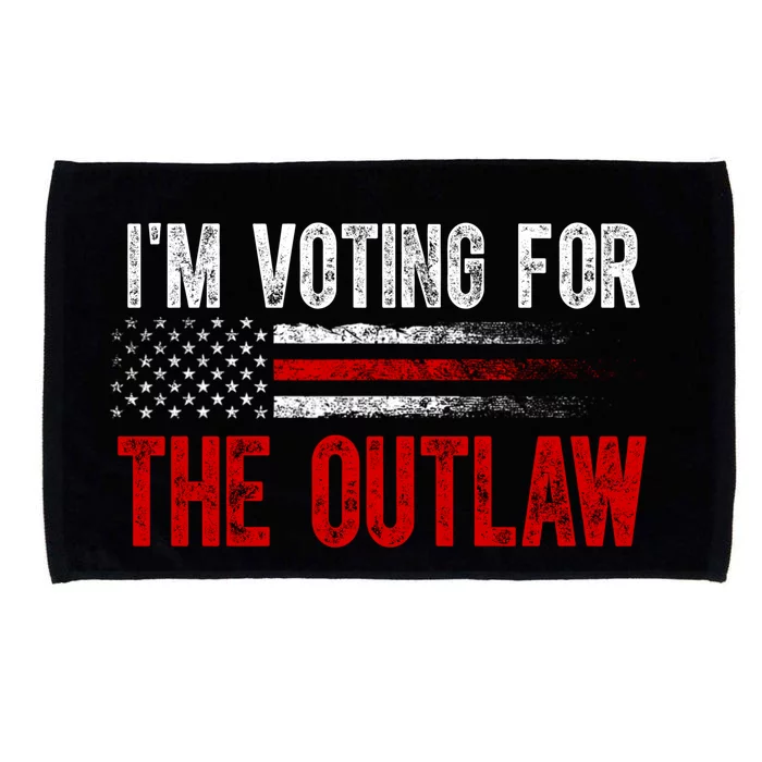 IM Voting For The Outlaw Wanted For President Trump 2024 Microfiber Hand Towel