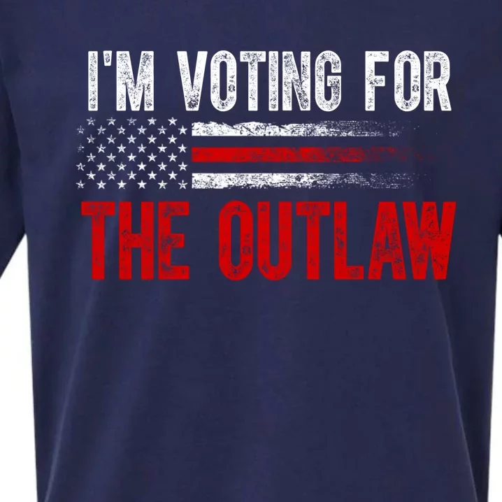 IM Voting For The Outlaw Wanted For President Trump 2024 Sueded Cloud Jersey T-Shirt