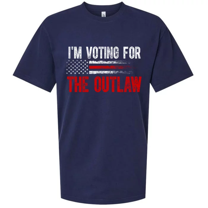 IM Voting For The Outlaw Wanted For President Trump 2024 Sueded Cloud Jersey T-Shirt