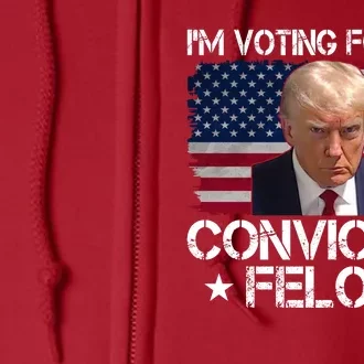 Im Voting For A Convicted Felon Full Zip Hoodie