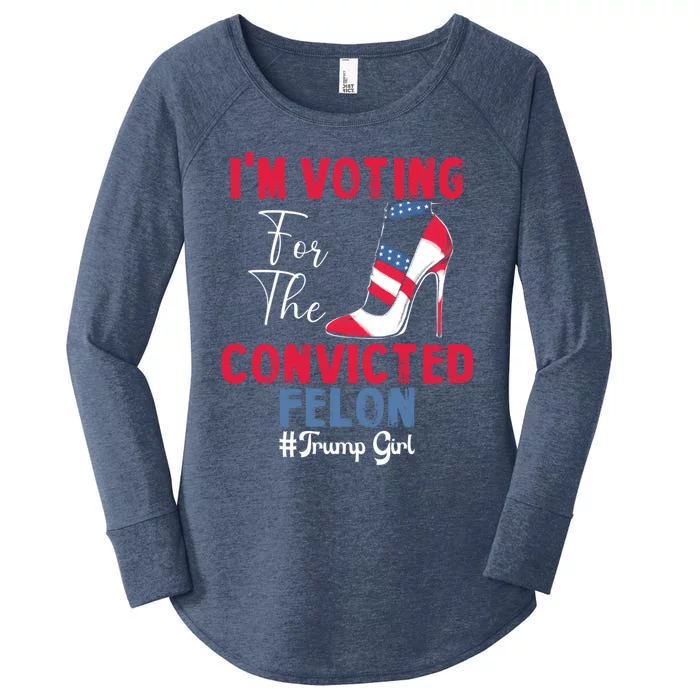 IM Voting For The Convicted Felon Funny Trump 2024 Gift Women's Perfect Tri Tunic Long Sleeve Shirt