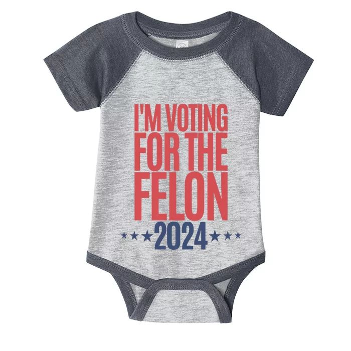 IM Voting For The Felon Voting For Trump 2024 Infant Baby Jersey Bodysuit