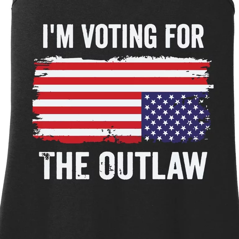 IM Voting For The Outlaw President Trump Ladies Essential Tank